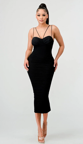 Lux Mesh Sweetheart  Bodycon Dress 73604B