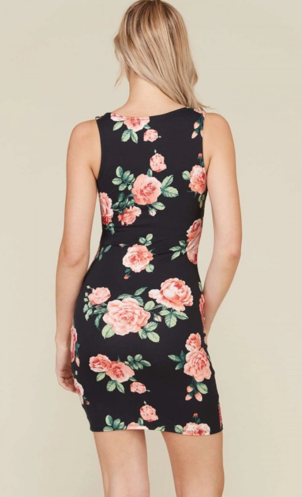 Front Tie Floral Print Dress H&H 32346