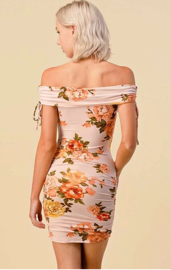 Off-Shoulder Floral Print Dress H&H 32464