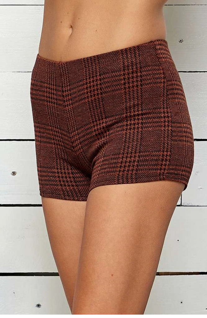 High Waist Plaid Shorts H&H 46848