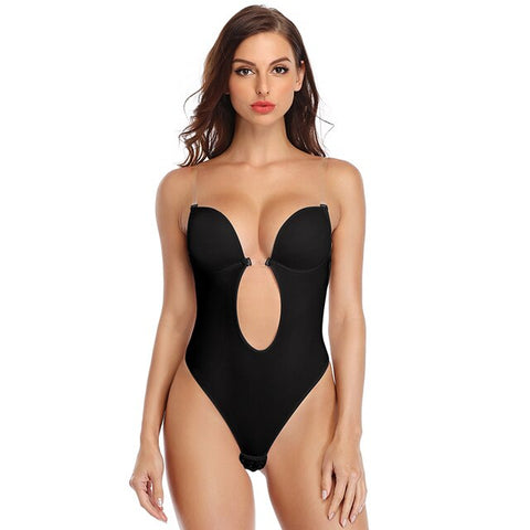 Deep V Neck Bra Bodysuit Shapewear