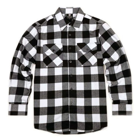 Yago Flannel Long Sleeve Shirt Black/White A1