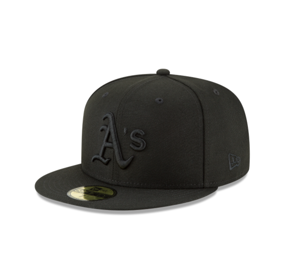 Oakland A's Black Black Fitted Cap