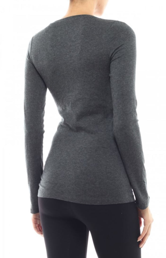 Women's Solid Crew Neck Long Sleeve