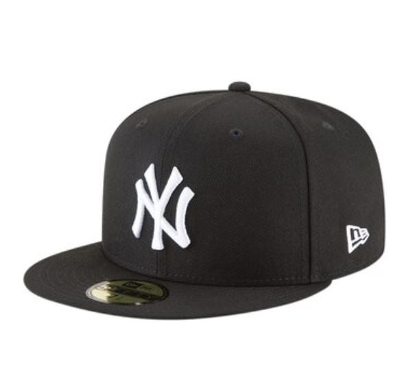 NY Yankees Black White Fitted Cap
