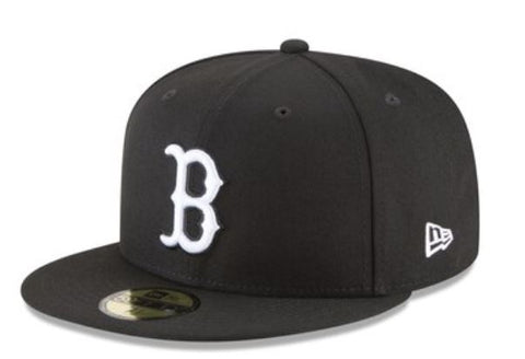 Boston Red Sox Black & White Fitted Cap