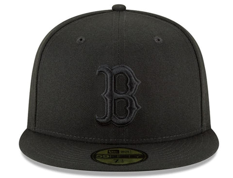 Boston Red Sox Black Black Fitted Cap