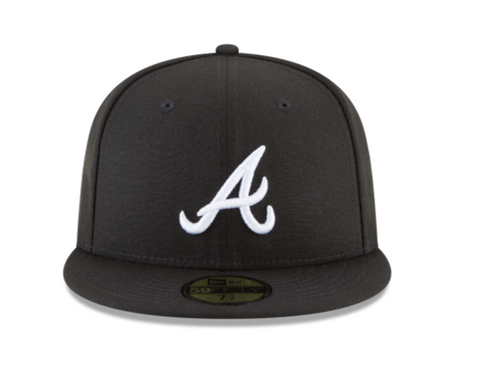 Atlanta Braves Black White Fitted Cap