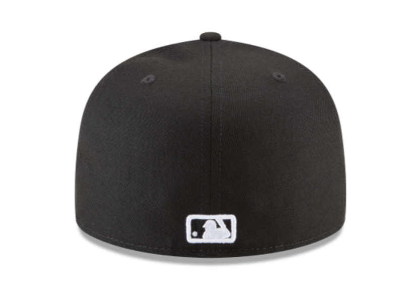 Atlanta Braves Black White Fitted Cap