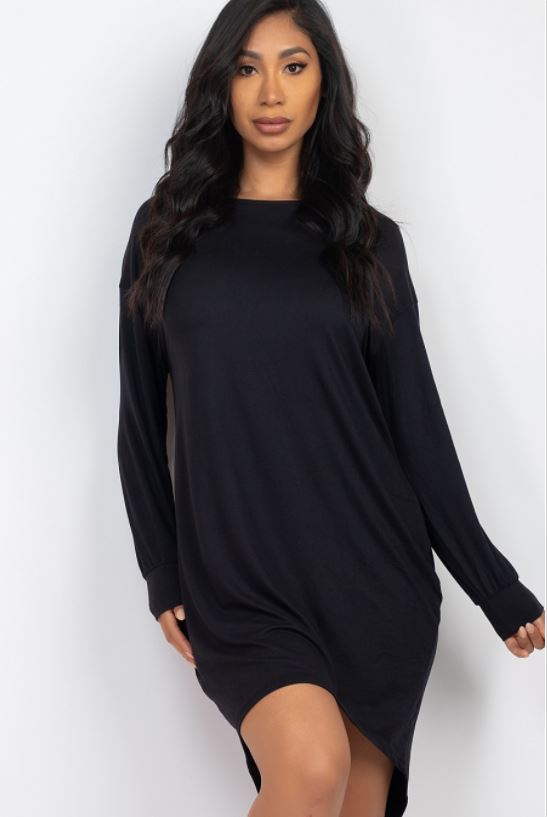 Long Sleeve High Low Dress 2932 (Final Sale)