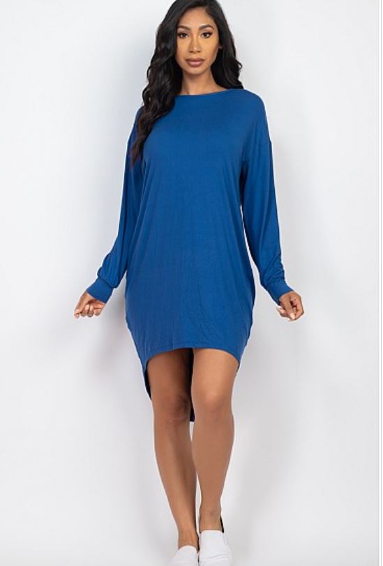 Long Sleeve High Low Dress 2932 (Final Sale)