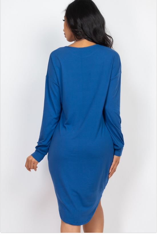 Long Sleeve High Low Dress 2932 (Final Sale)