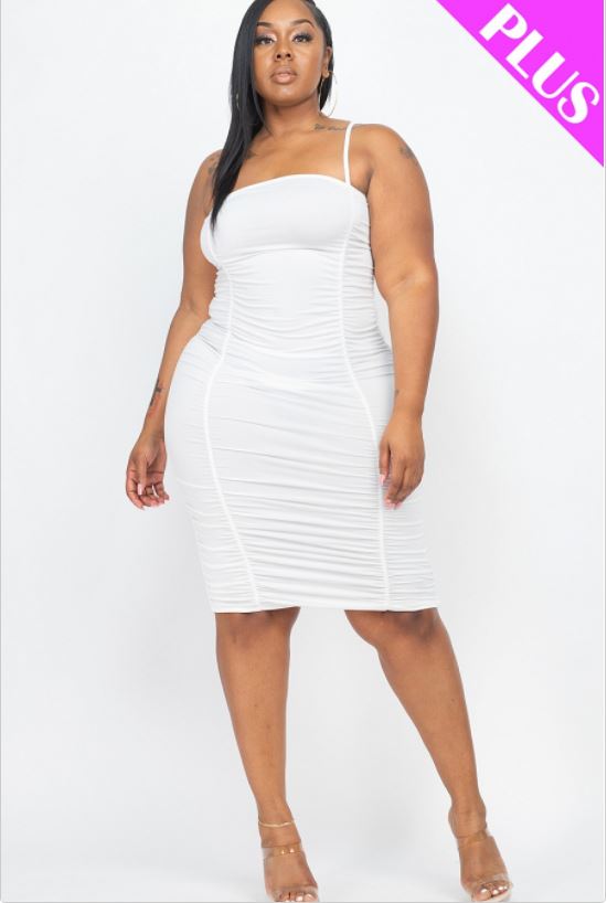 white ruched dress plus size white formal dresses plus size Plus Size White Off-Shoulder A-Line Gown Sweetheart Ruched Formal Dress CD7493WC