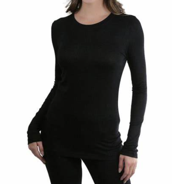 Women's Solid Crew Neck Long Sleeve