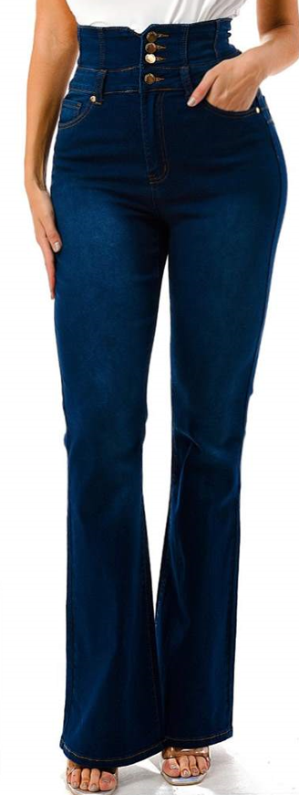 High Waist Flare 4 Button Jean Cutie Pie (FINAL SALE)