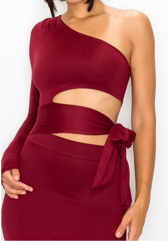 One Shoulder Maxi Dress 11633 (FINAL SALE)