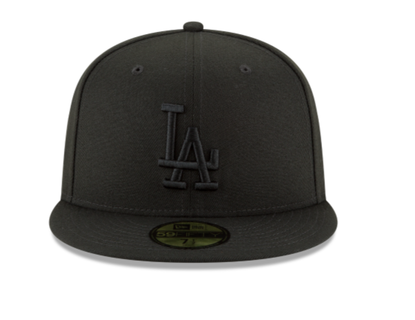 LA Dodgers Black Black Fitted Cap