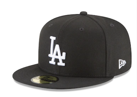 LA Dodgers Black White Snapback