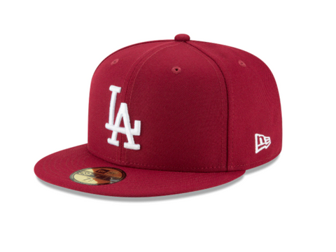 LA Dodgers Burgundy Fitted Cap