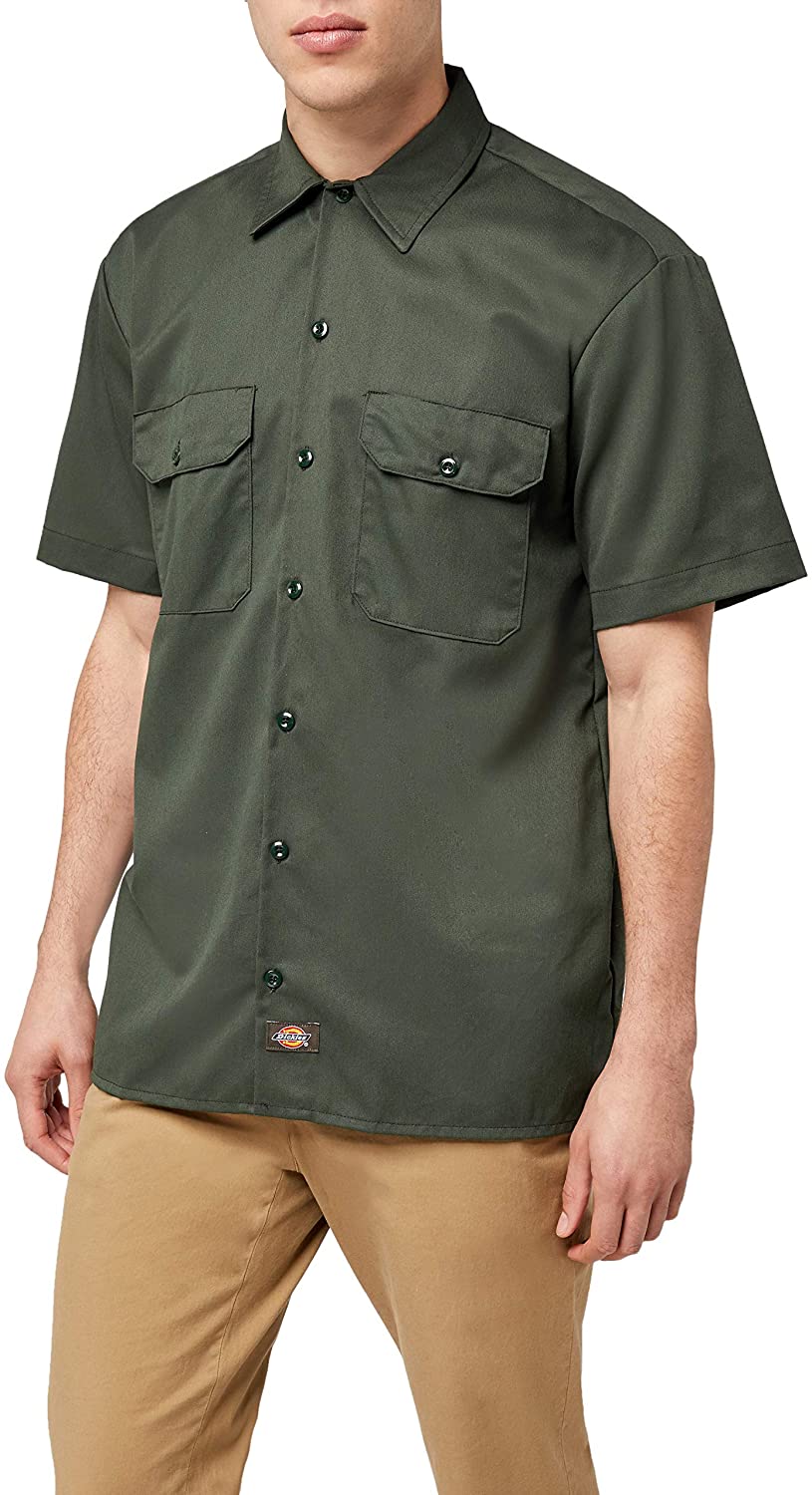 Dickies Short Sleeve Work Shirt Olive Green Olive Green / 3XLarge