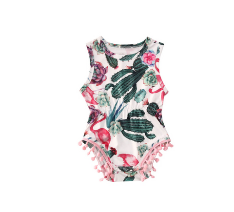 Flamingo Cactus Onesie (FINAL SALE)
