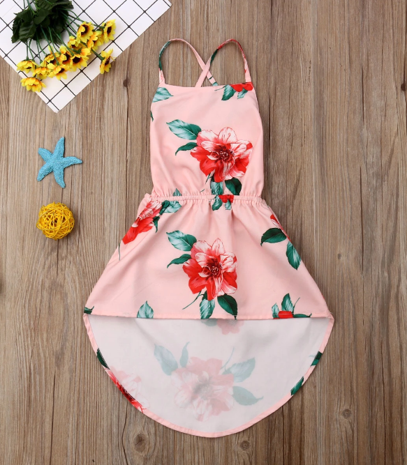 Toddler Flower Halter Dress (FINAL SALE) Pink / 2Y Toddler Flower Halter Dress (FINAL SALE) Pink / 2Y