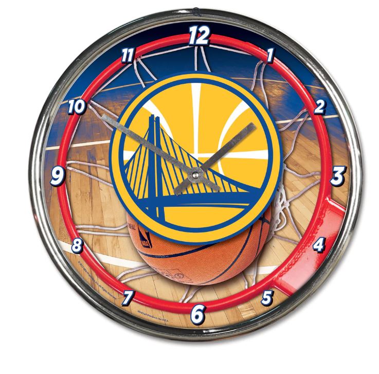 Golden State Warriors Chrome Clock