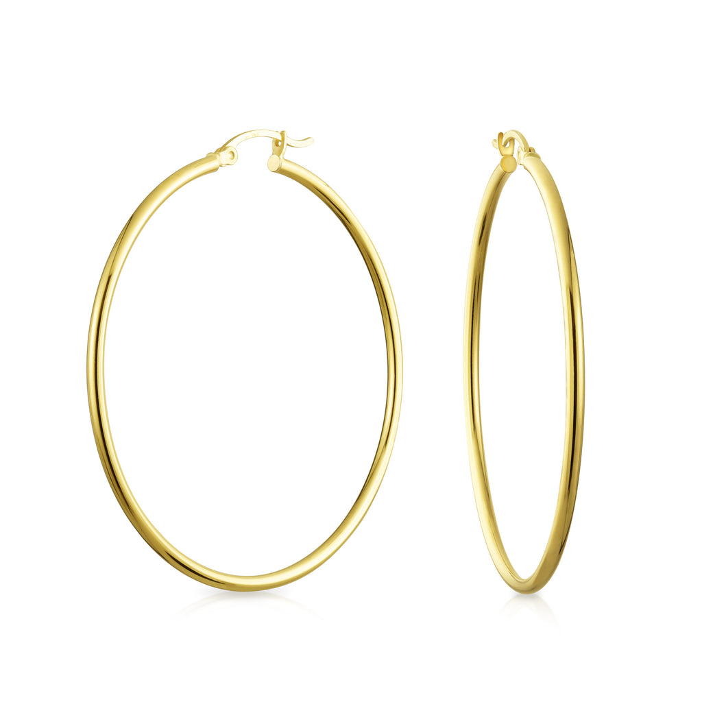 Solid 3 Pair Hoop Earrings 2.5"