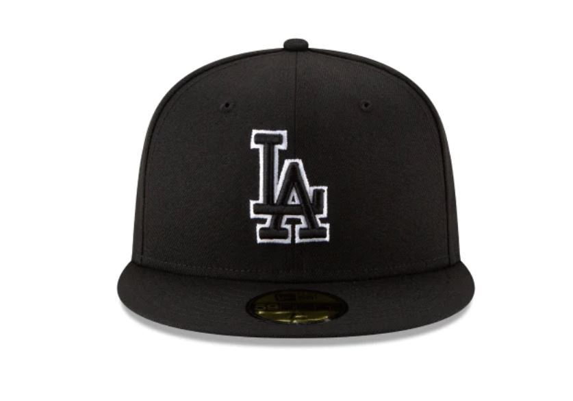 LA Dodgers Black Outline Fitted Hat