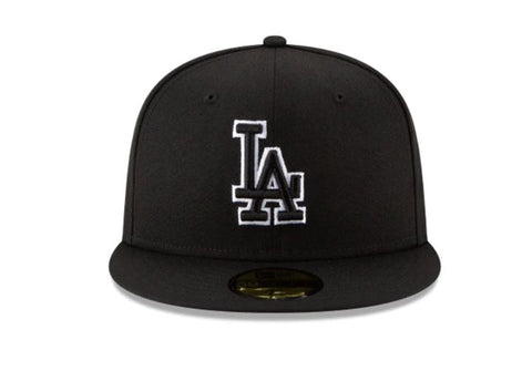 LA Dodgers Black Outline Fitted Hat