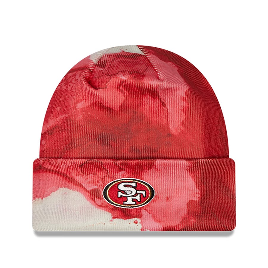 Men's New Era Scarlet San Francisco 49ers 2022 Sideline - Ink Dye Cuffed Knit Hat