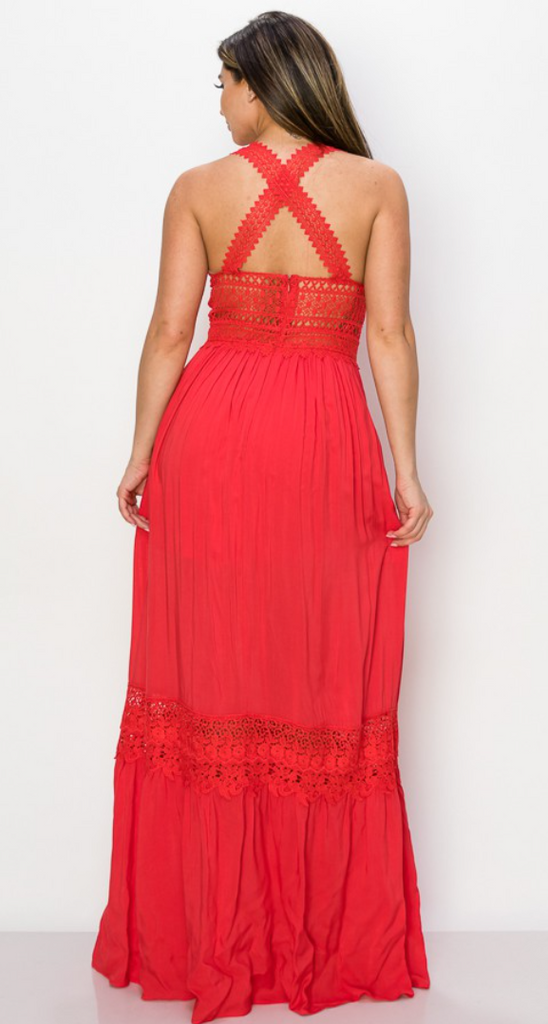 Crochet Detail Maxi Dress 1973 (FINAL SALE)