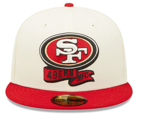 SF 49ers New Era Cream/Scarlet Sideline '22 Fitted Cap