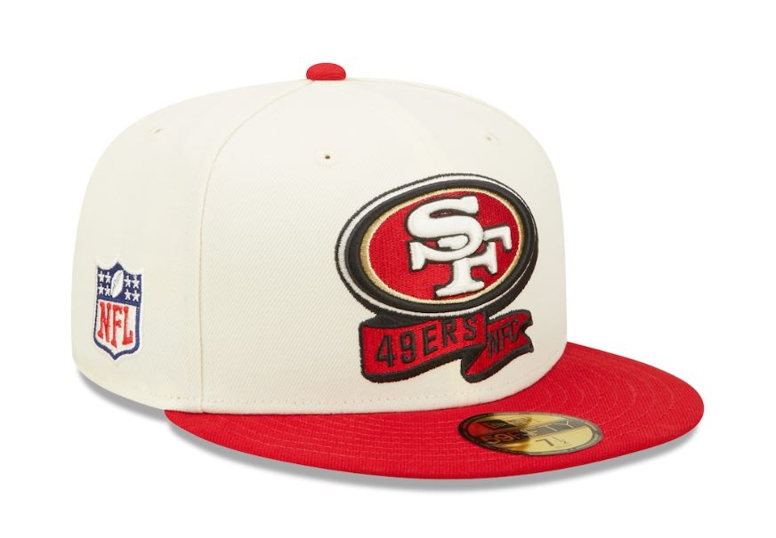 SF 49ers New Era Cream/Scarlet Sideline '22 Fitted Cap