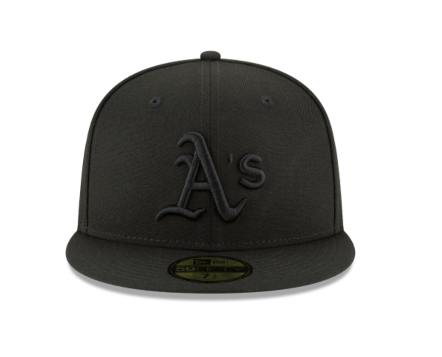 Oakland A's Black Black Fitted Cap