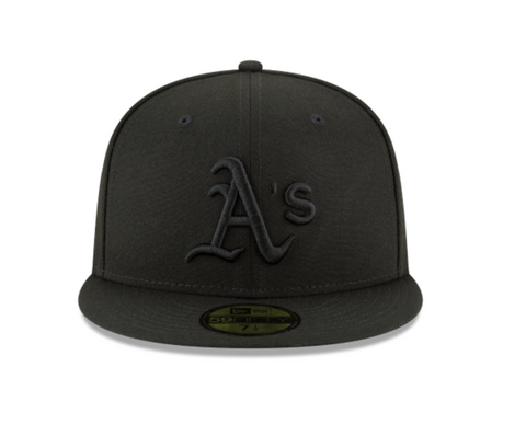 Oakland A's Black Black Fitted Cap