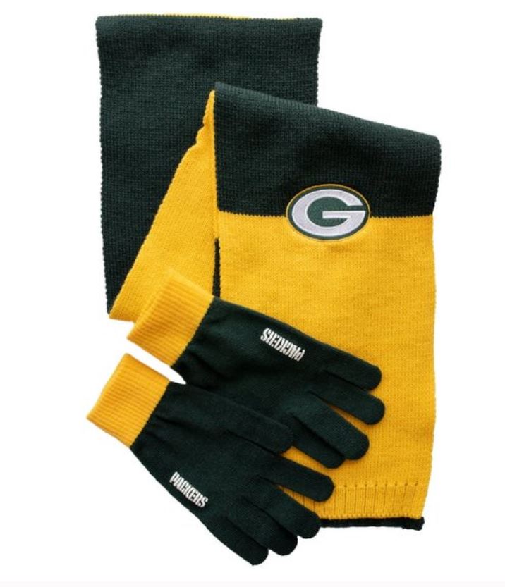 Green Bay Packers Scarf & Gloves Set