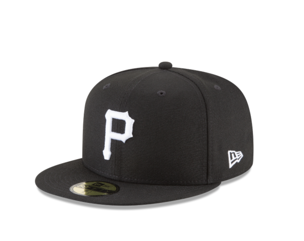 Pittsburgh Pirates Black & White Fitted Cap