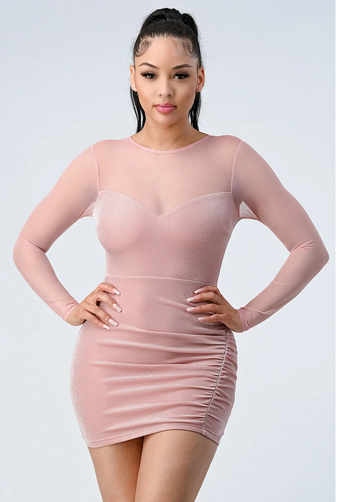 Metallic Knit Dress 72432 Black / Small Metallic Knit Dress 72432 Black / Small