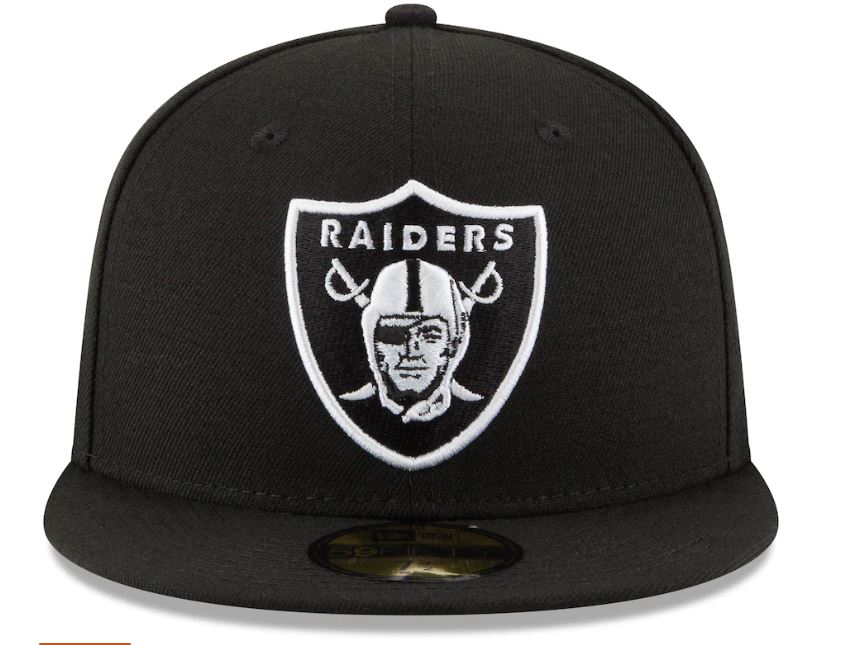 LV Raiders League Black White Fitted Cap
