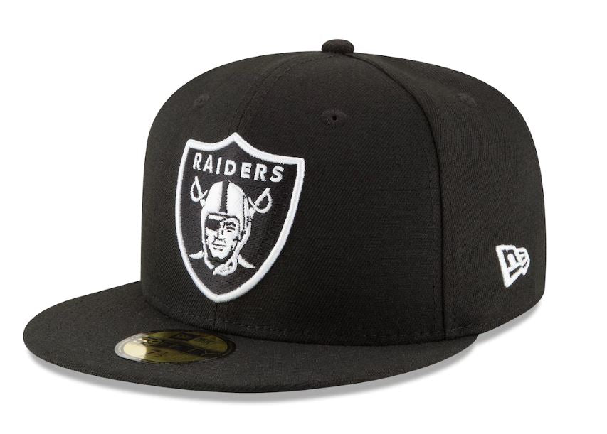 LV Raiders League Black White Fitted Cap