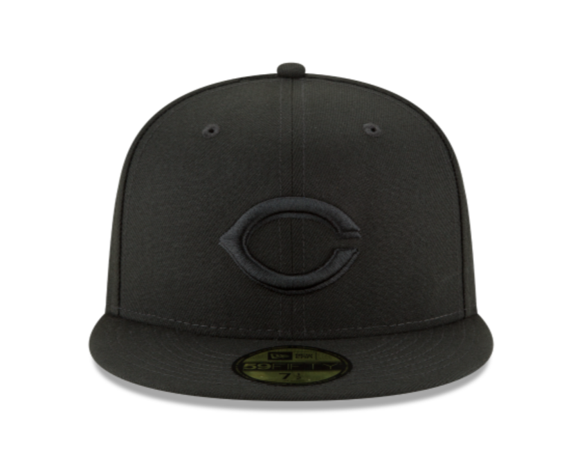 Cincinnati Reds Black Black Fitted Cap