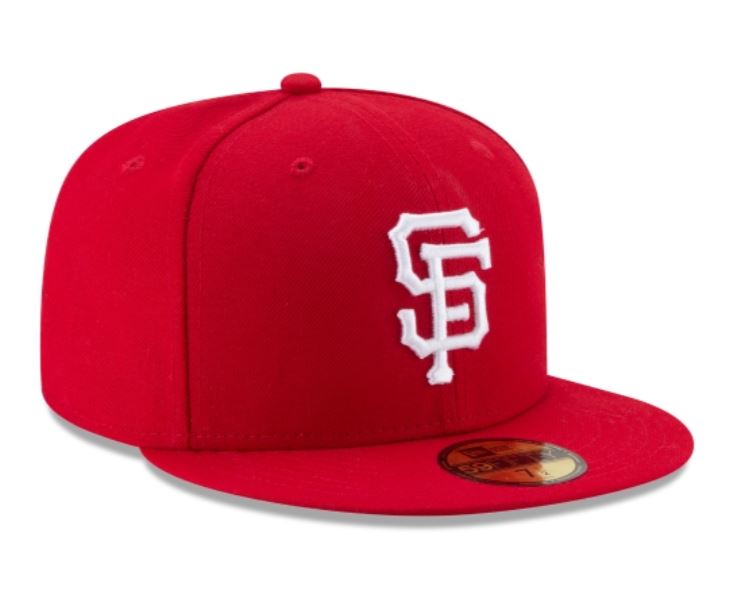 SF Giants Basic Scarlet White Fitted Cap