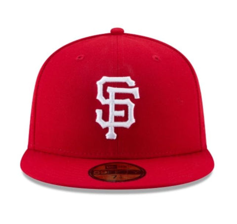 SF Giants Basic Scarlet White Fitted Cap