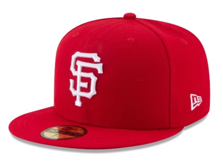 SF Giants Basic Scarlet White Fitted Cap