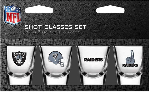 LV Raiders Shot Glasses 4 Pieces