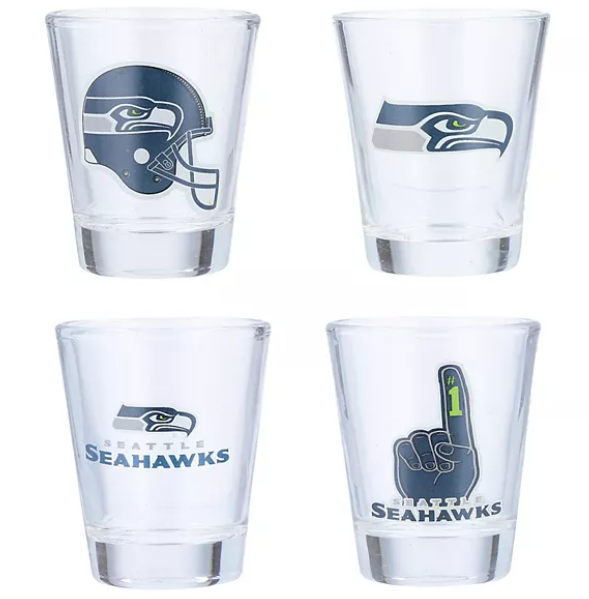 Seattle Seahawks Shot Glasses 4 Pieces