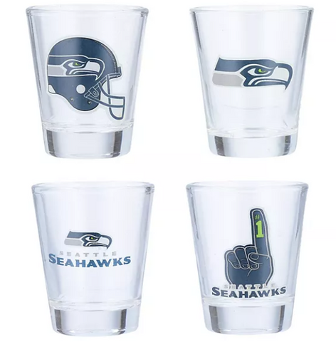 Seattle Seahawks Shot Glasses 4 Pieces