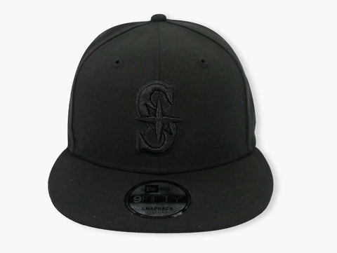 Seattle Mariners Basic Black on Black Snapback