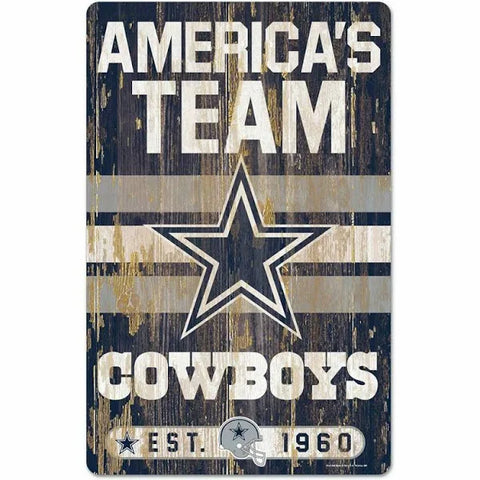 Dallas Cowboys Wooden Fan Cave Sign